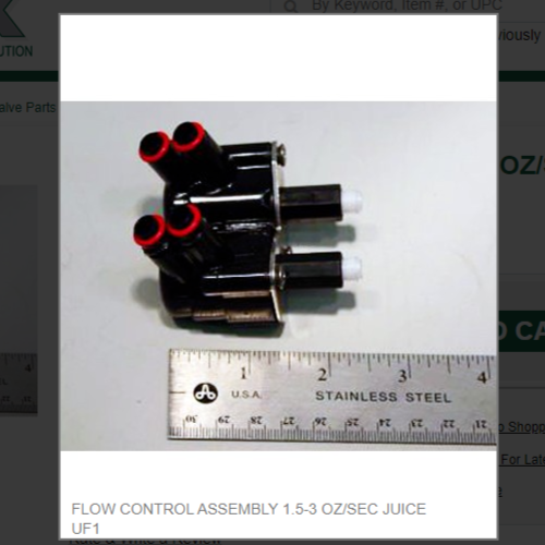 FLOW CONTROL ASSEMBLY 1.5-3 OZ/SEC JUICE UF1 # 620408505