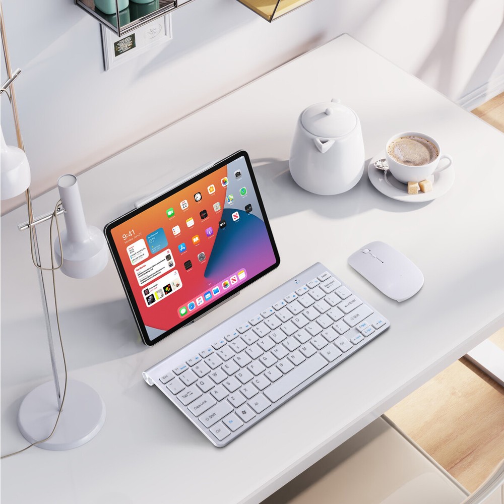 Mini 2.4G Wireless Keyboard and Mouse Set For Mac PC Computer Desktop Sliver