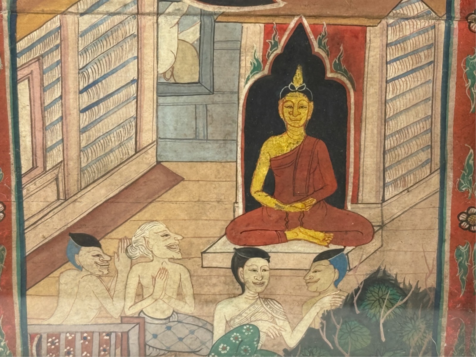 (2) A Pair OF ILLUMINATED THAI BUDDHIST MANUSCRIPT PAGES