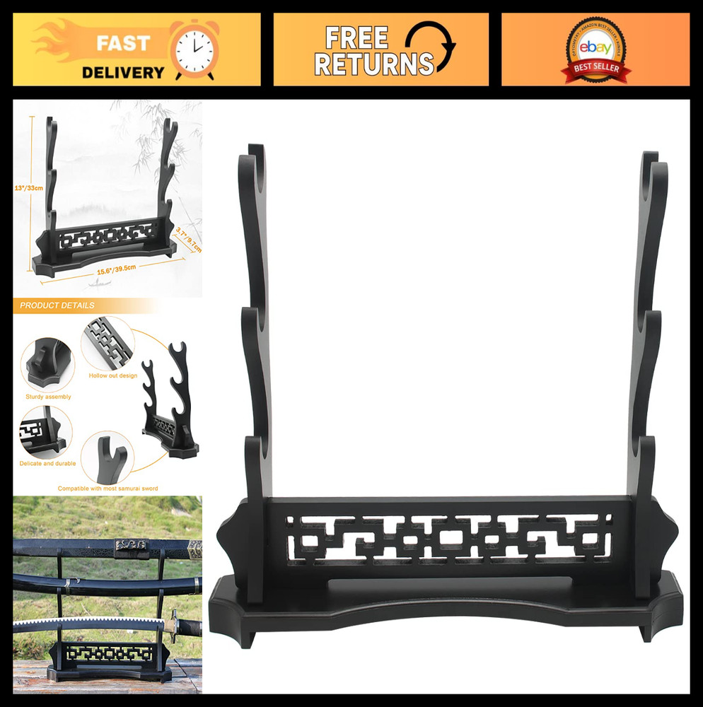 Three-Tier Samurai Sword Stand - Desktop Katana Holder, Gladiator Display Rack,