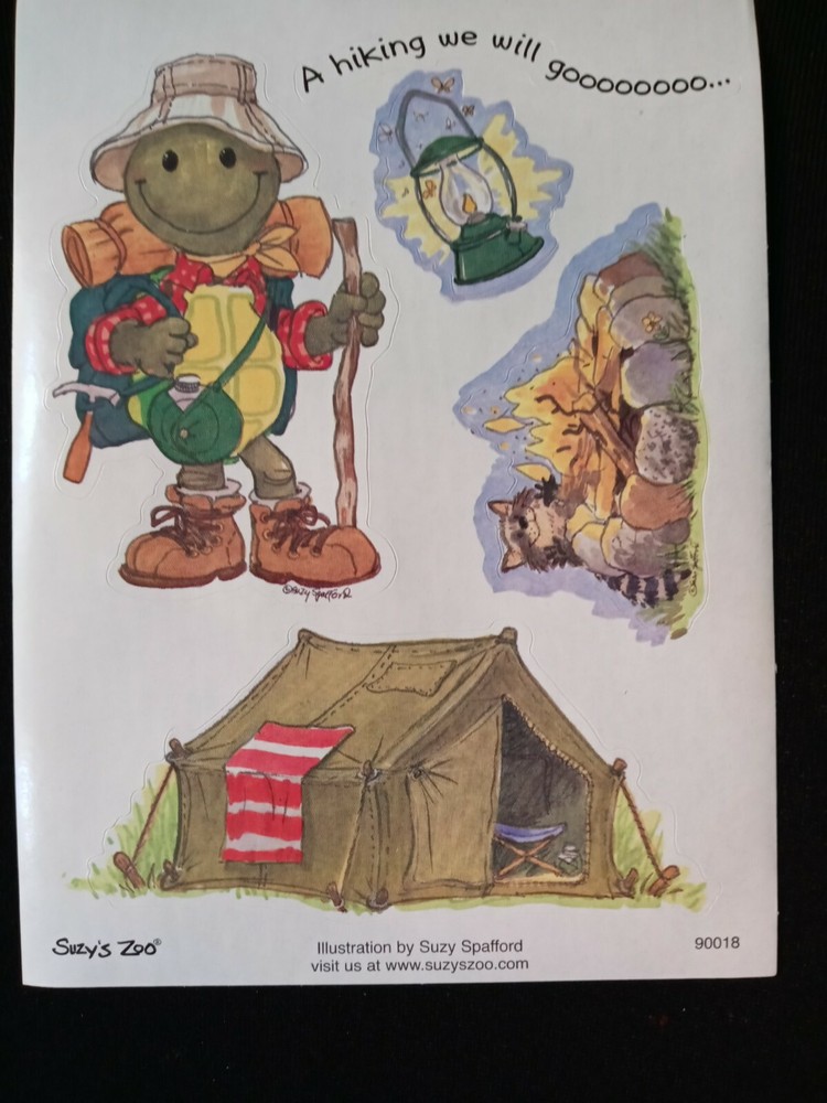 SUZY'S ZOO CAMPING TURTLE STICKER SHEET