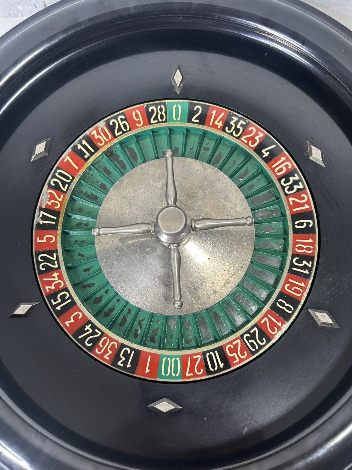 VINTAGE TABLETOP ROULETTE WHEEL ANTIQUE GAMBLING GAMING CASINO MADE FRANCE VIDEO