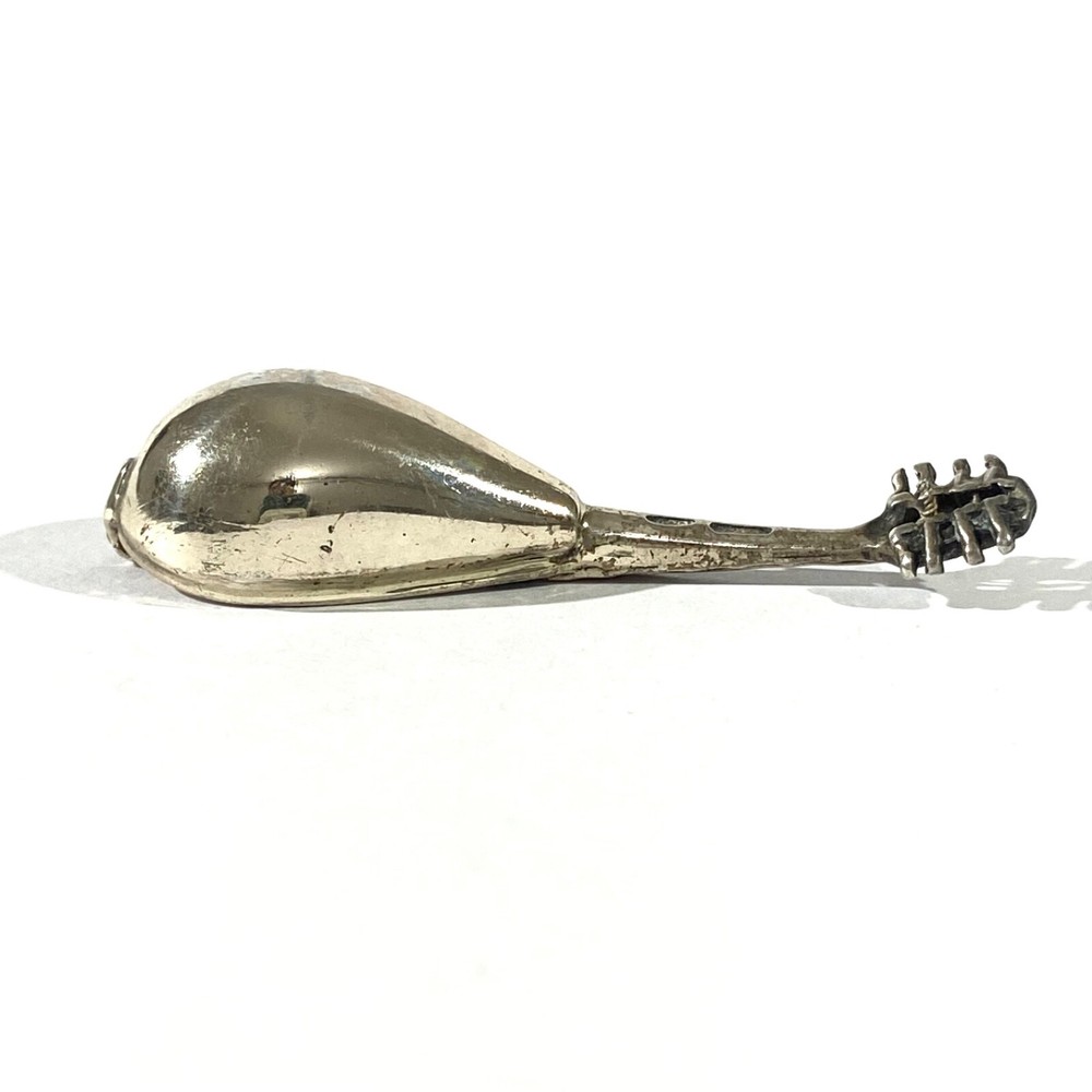 vintage solid silver mandolin miniature , hallmarked italian figurine