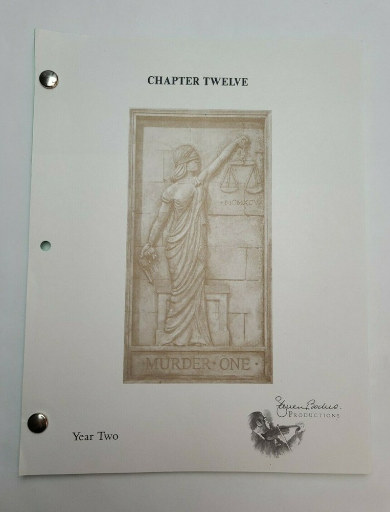 MURDER ONE / Charles H. Eglee 1997 TV Script, D.B. Woodside "Chapter Twelve"