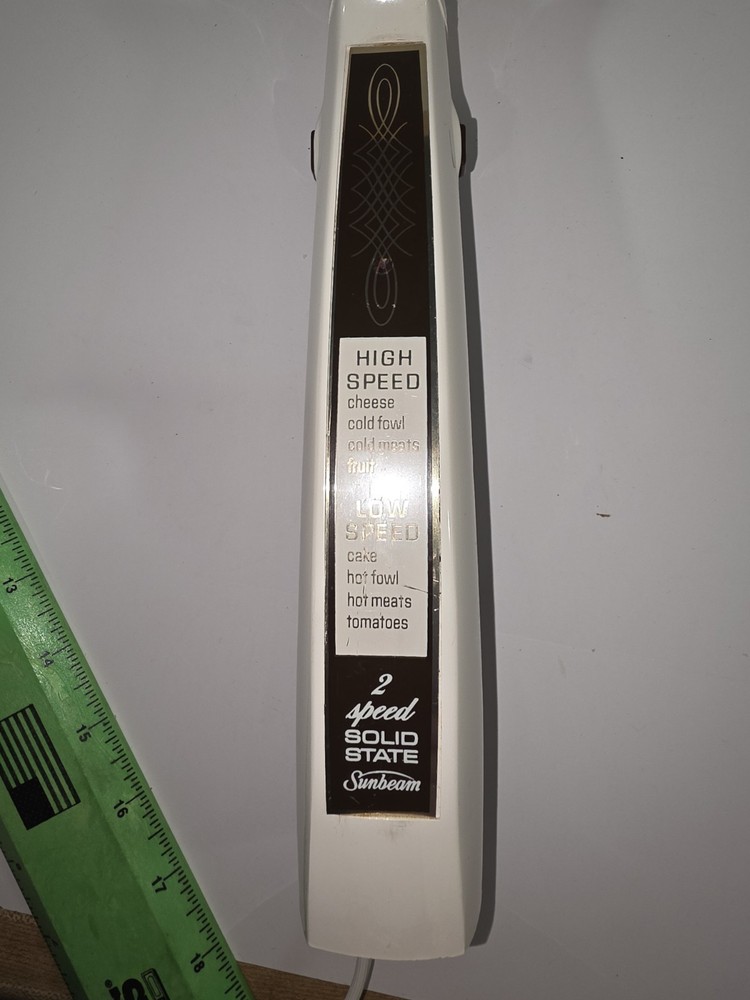 Vintage Electric Knife Sunbeam 2 Speed Solid State Electric Knife