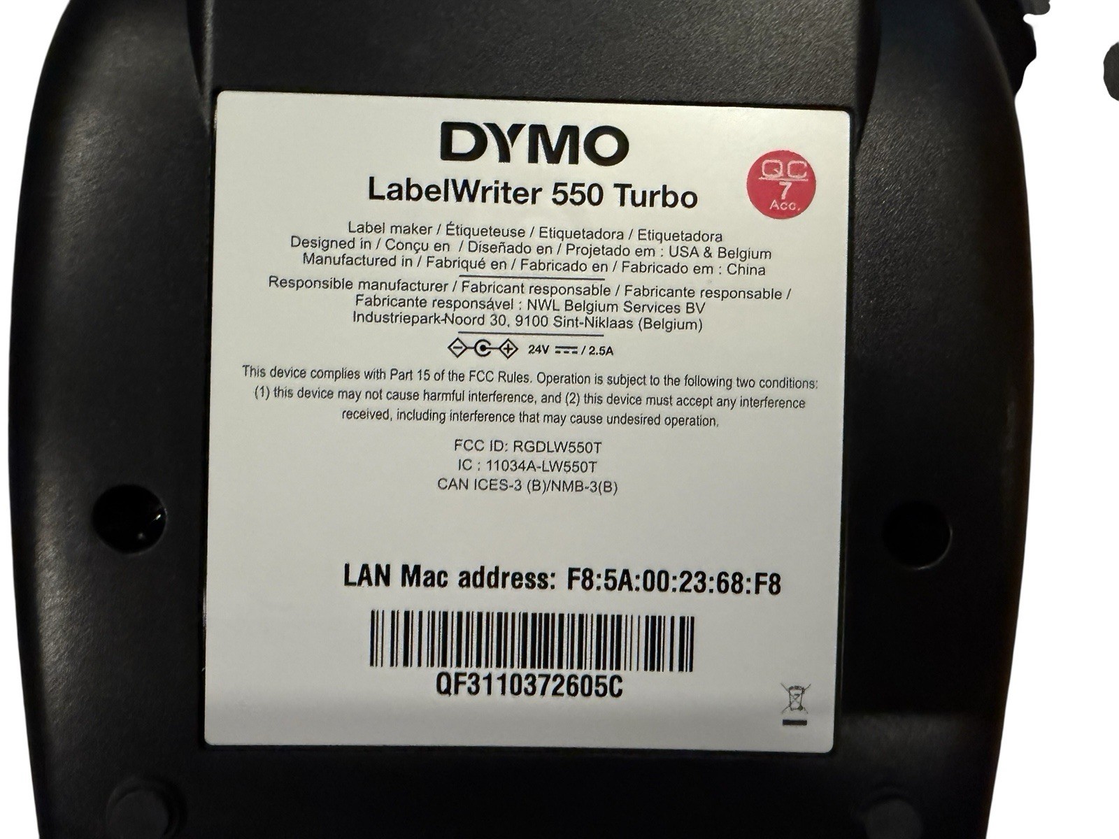 DYMO LabelWriter 550 Thermal Label Printer Tested Working