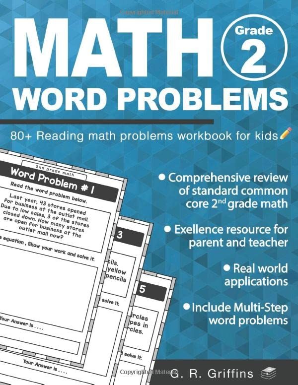 Math Word Problems for Grade 2: 80+ Reading math problems workbook for kids (Mat