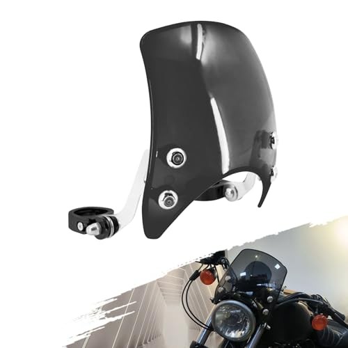 Motorcycle Adjustable Windshield Custom Compact Sport Smoke Windshield