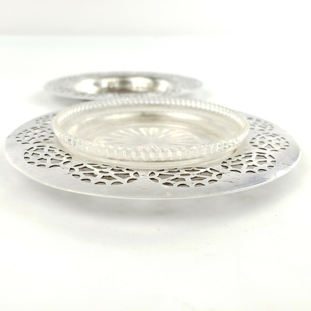 (2) Pair of Vintage Carlton Silver Plate Jelly Condiment Dishes