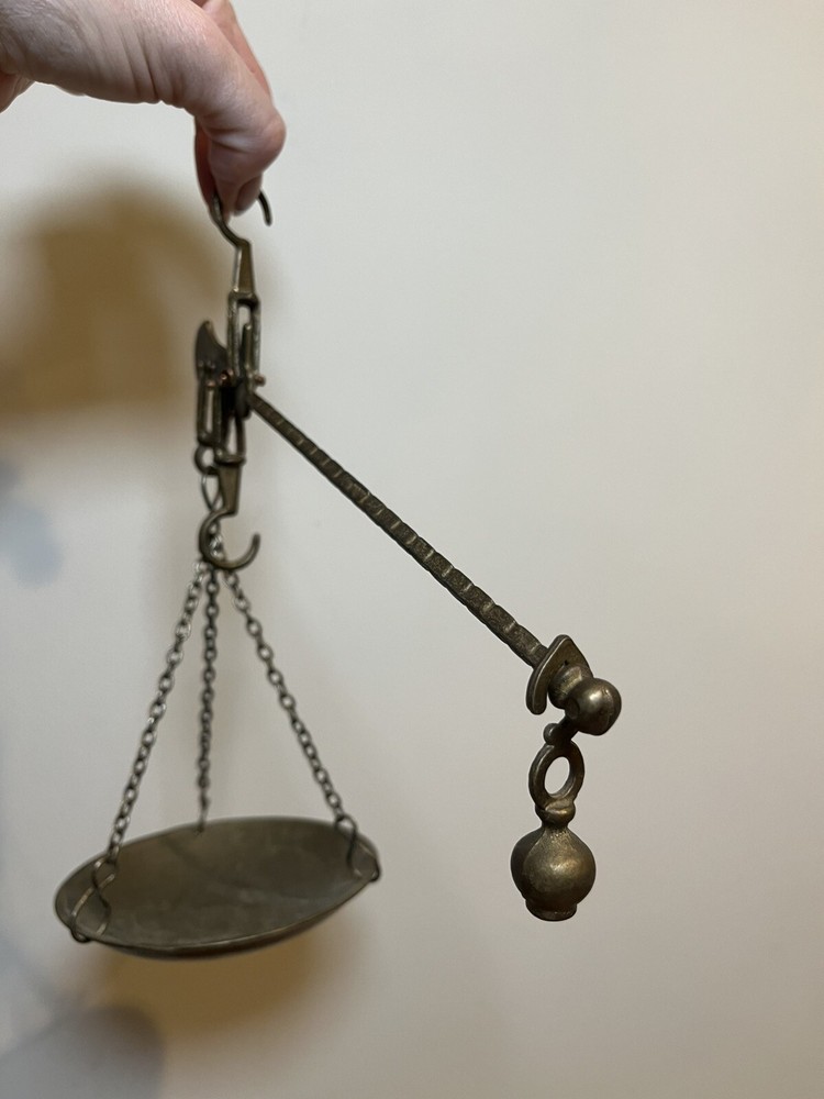 Vintage Solid Brass Hanging Weighing Beam Balance