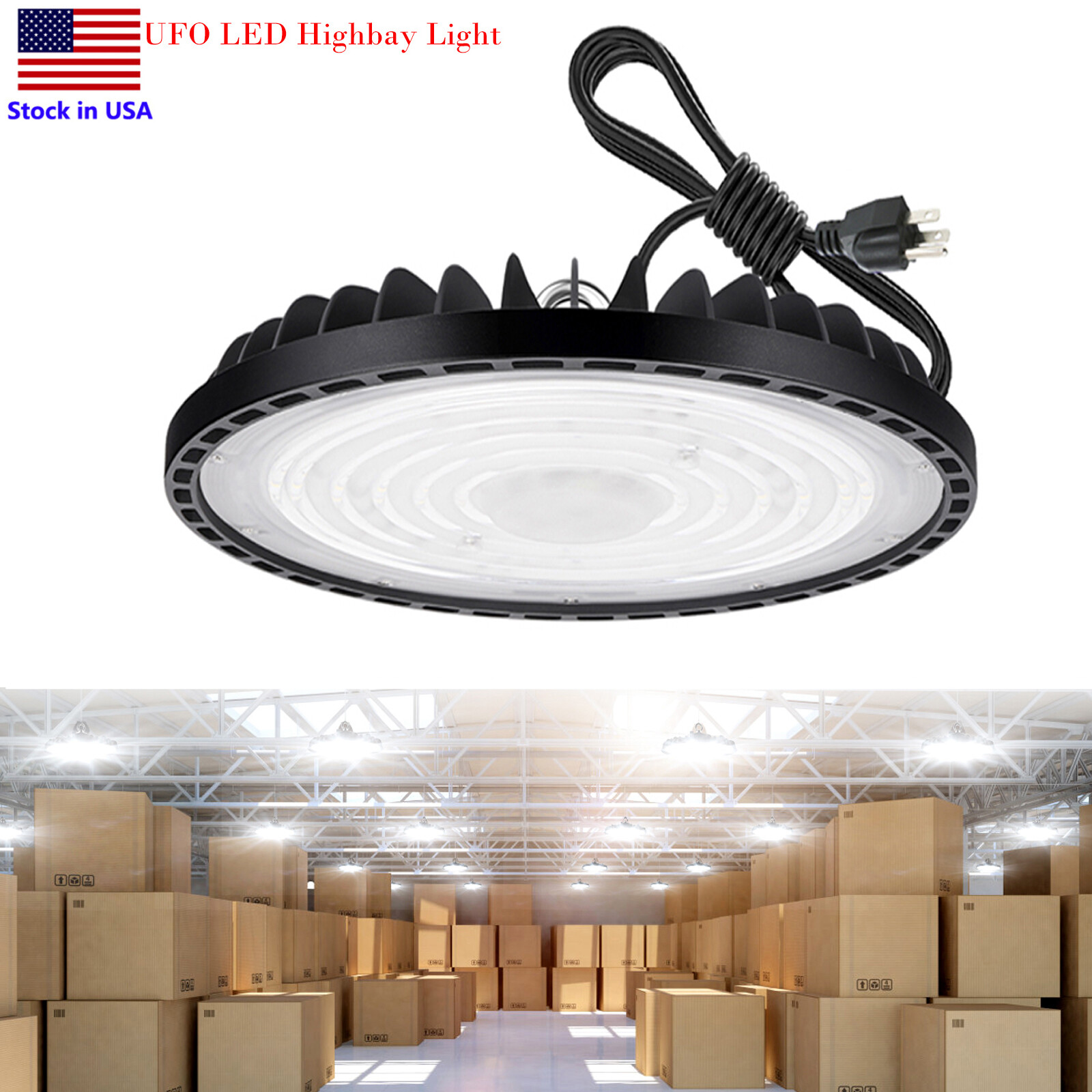 400W UFO LED High Bay Light, UFO Hi Bay Shop Lighting for Warehouse Garage GYM