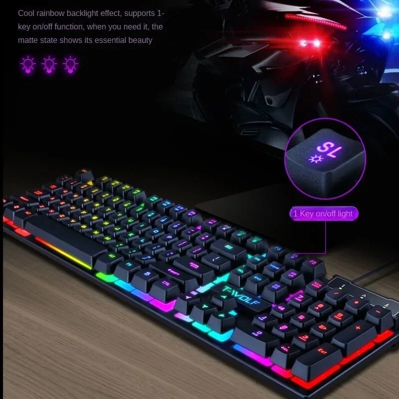 Gaming Usb Luminous Wired Keyboard Floating Manipulator