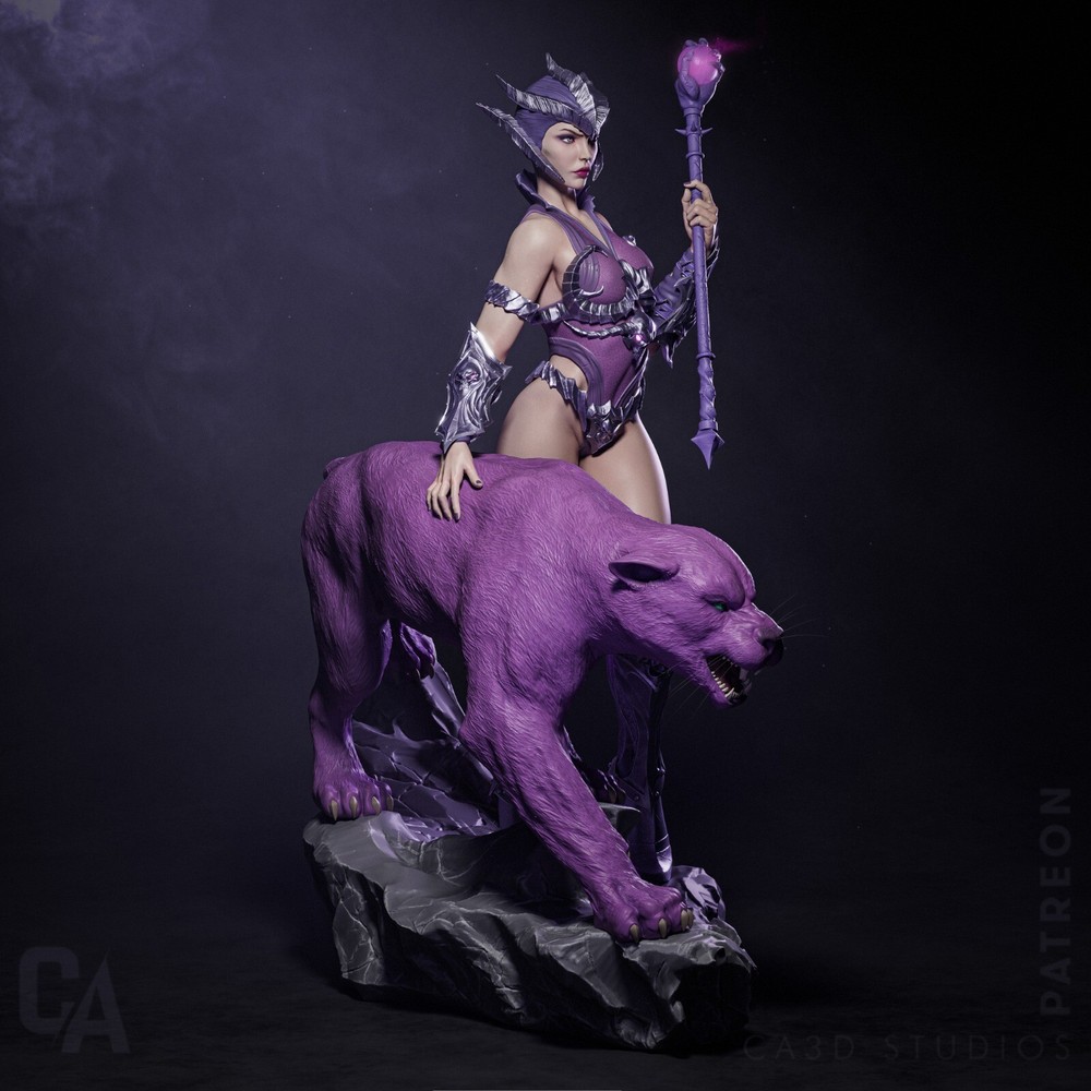 Evil Lyn (1) Unpainted 1/12 resin model kit and base ca3d
