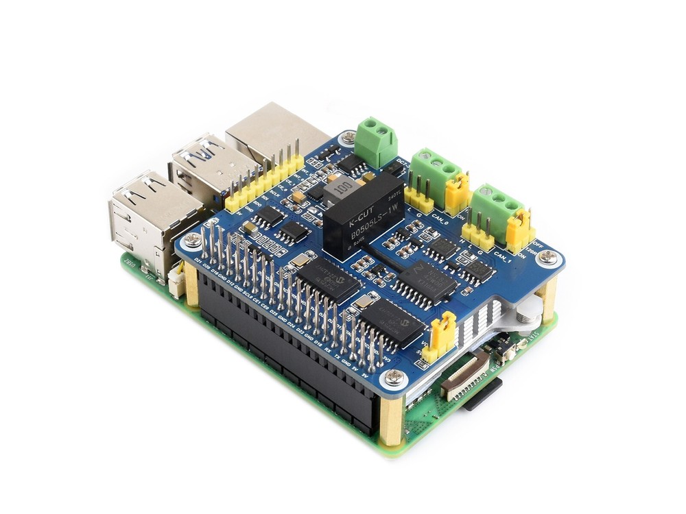 Waveshare 2-Channel Isolated CAN Bus Expansion HAT For Raspberry Pi Dual Chips