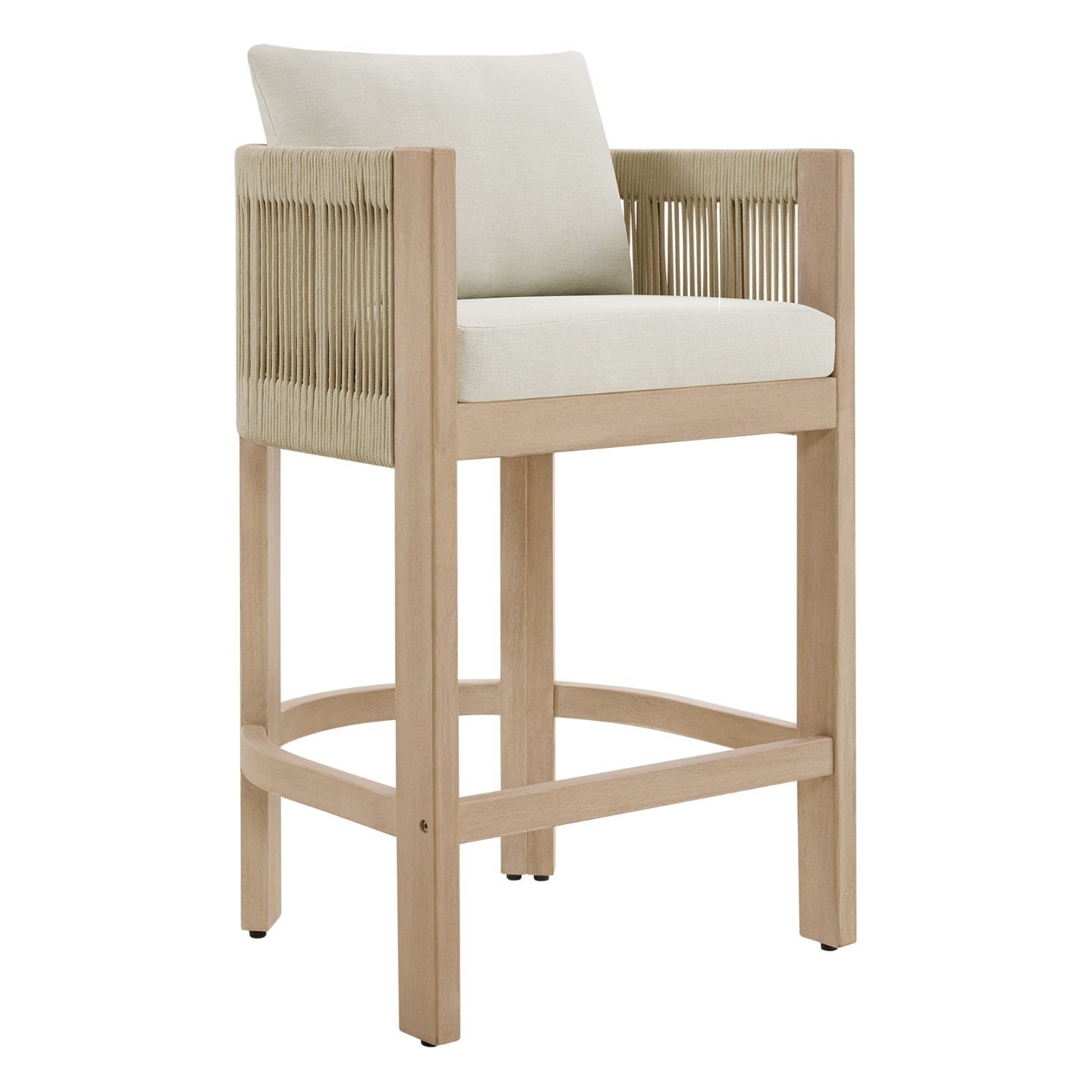 CHITA Cord Braid Barstools Set of 2,Modern Outdoor Woven Rope Counter Stools