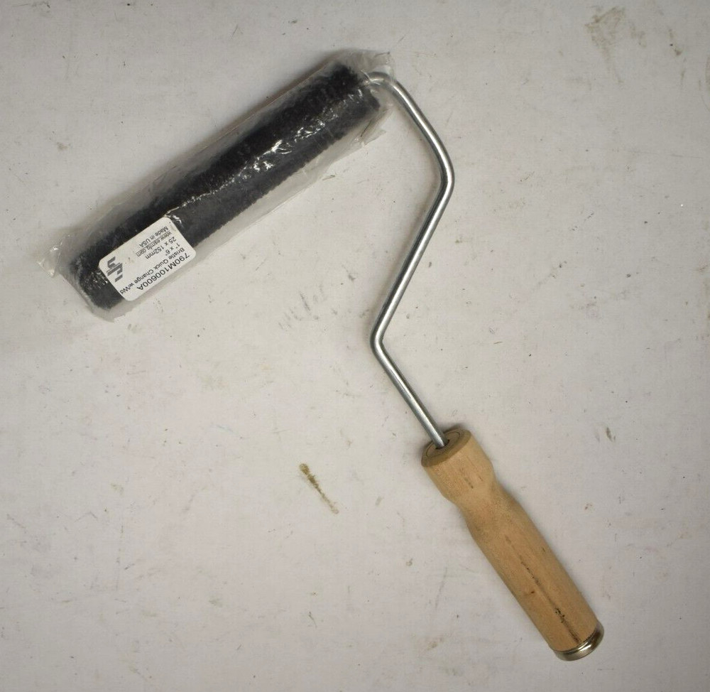 ES Manufacturing Bristle Quick Change Paint Roller 1"x6" Wood Handle 790M100600A