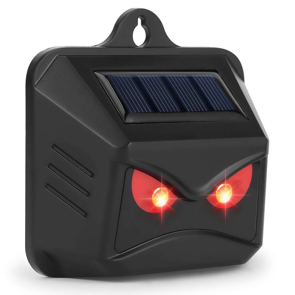 2X Solar Rechargeable Waterproof Animal Repeller with Strobe LED Light Nighttime