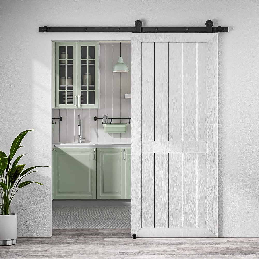 4FT-20FT Sliding Barn Door Hardware Track Single/Double Door &Adjustable Guide