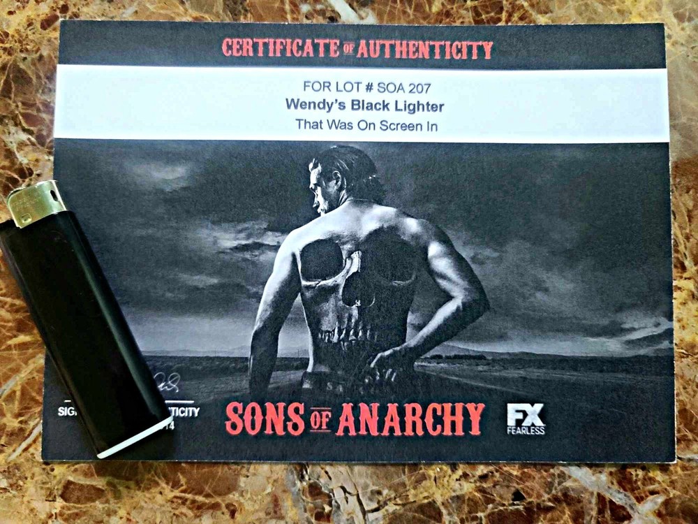 SONS OF ANARCHY: SOA Wendy/Drea de Matteo Lighter Studio COA