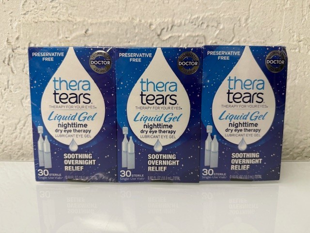Theratears Liquid Gel Nighttime Dry Eye, 30 Single Use Each - 3 Pack
