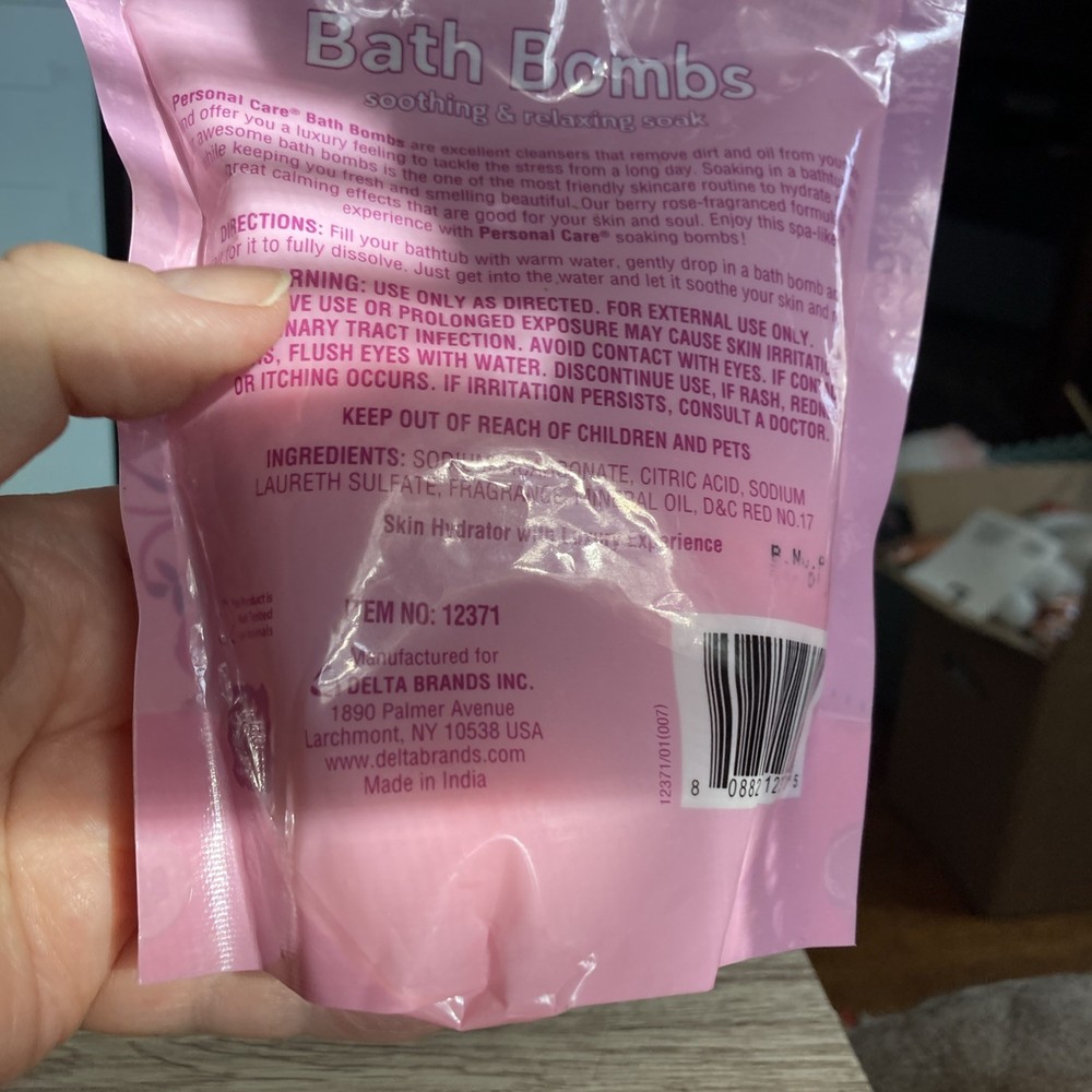 NEW- BERRY ROSE Bath Bombs-Package Contains 3 Bath Bombs