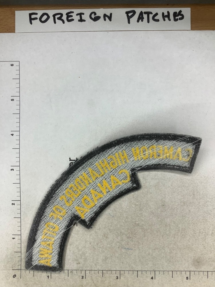 VINTAGE CAMERON HIGHLANDS OF OTTAWA CANADA SCROLL PATCH