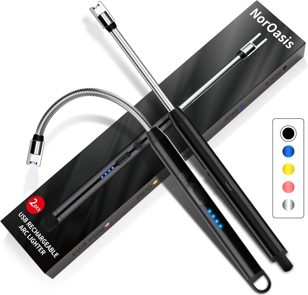 2 Pack Rechargeable Electric Candle Lighters - USB Plasma Arc Lighter Flexible