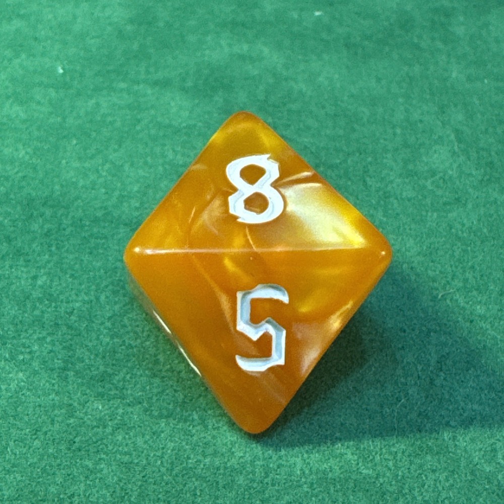 Orange Marbled 7-piece Acrylic Dice Set - RPG DND 20