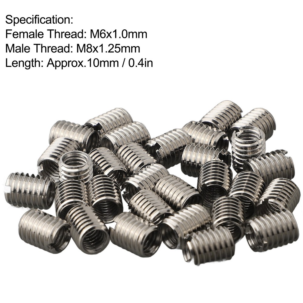 Lightweight Thread Reducer Hardware Outer M8*1.25 Stainless Steel 30pcs