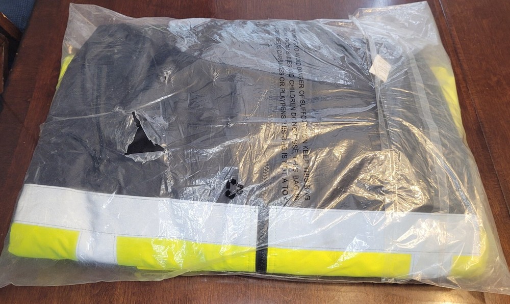 HIGH VISIBILITY Reflective Insulated ANSI Class 3 ROAD WORK Bomber Jacket XLARGE