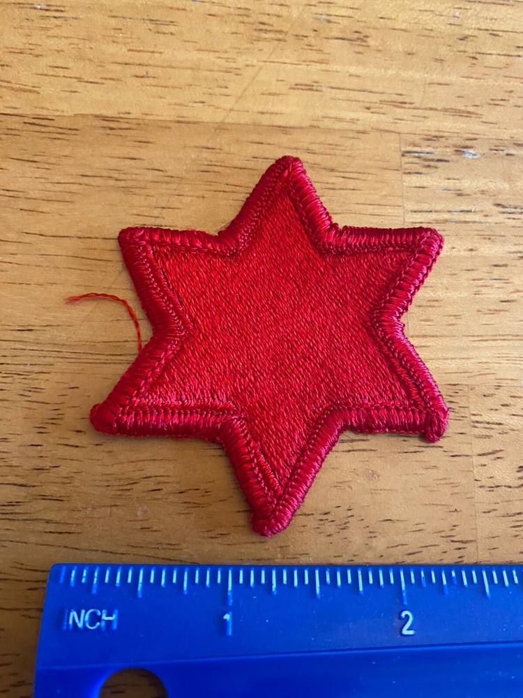 US Army 6th Infantry Division Red 6 Pointed Star Patch INV5084