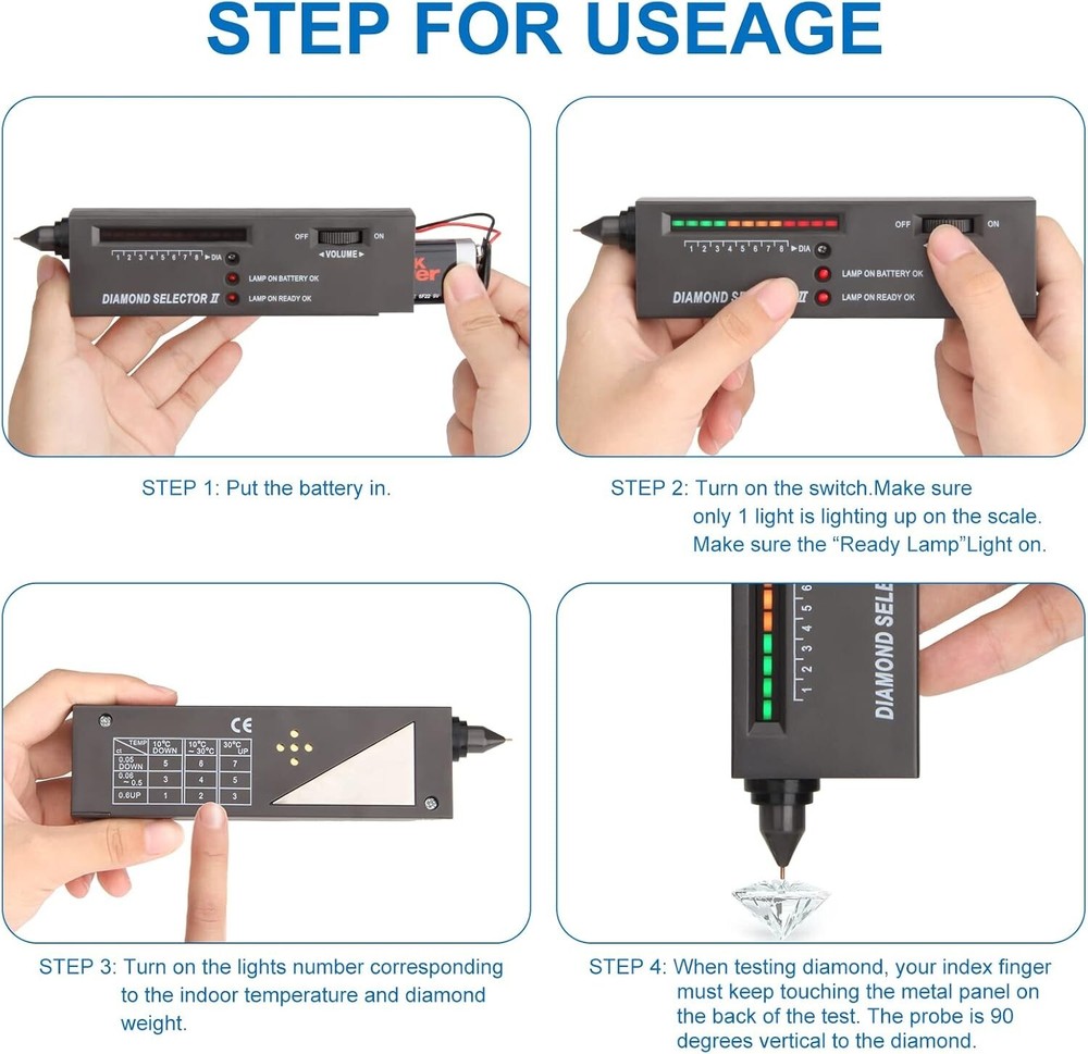 Diamond Selector V2 Portable Diamond Tester with Case & Gemstone Platform