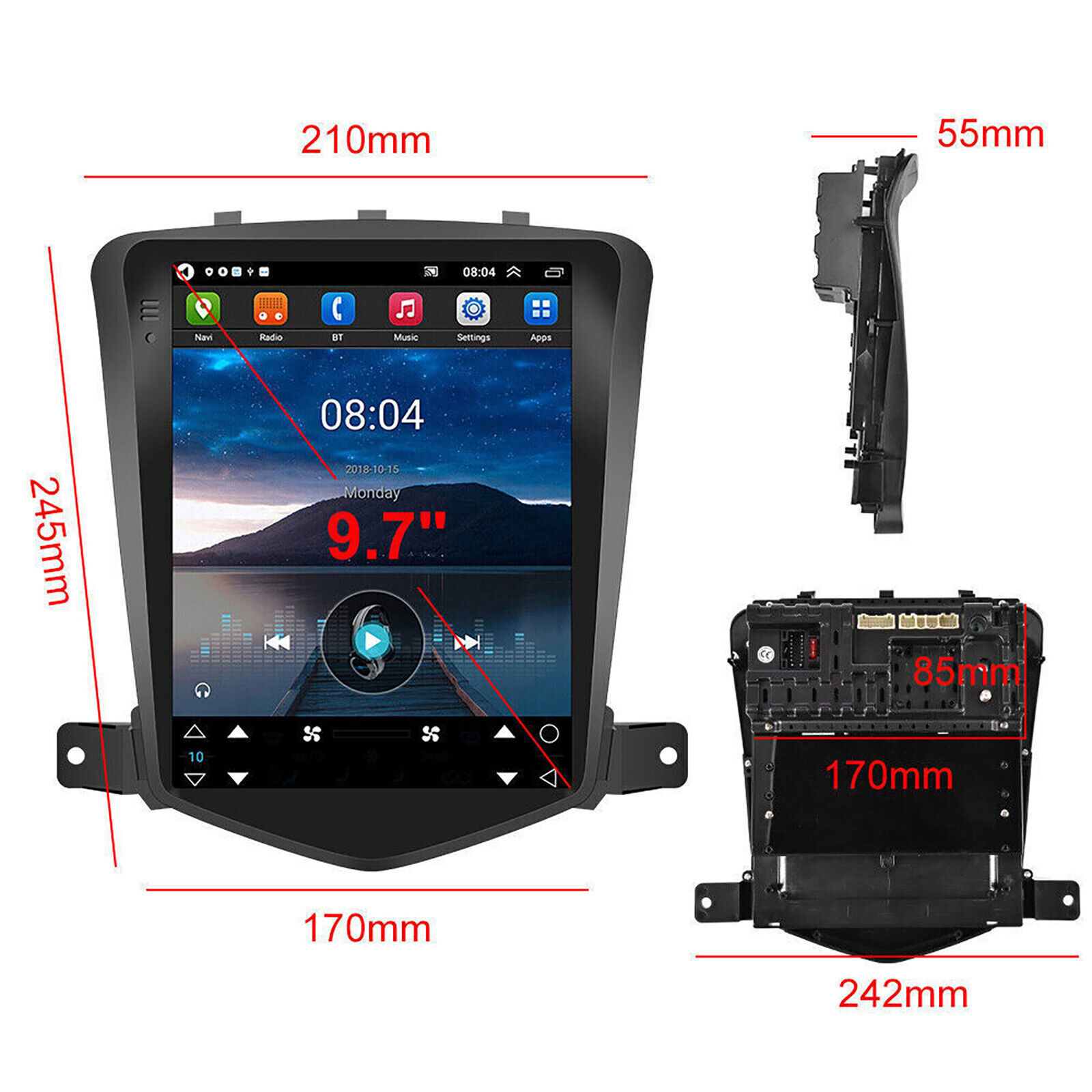 Android 13.0 For 2009-2015 Chevy Cruze GPS Navi Car Radio Stereo WiFi Player CAM