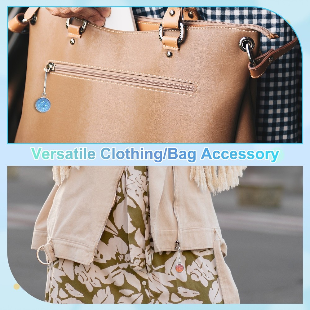 8Pcs Zipper Pulls Charm, Zipper Pull Replacement (Purple)