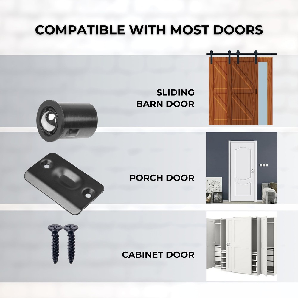 Adjustable Door Ball Catch - Black Ball Bearing Hardware with Spring - Compat...