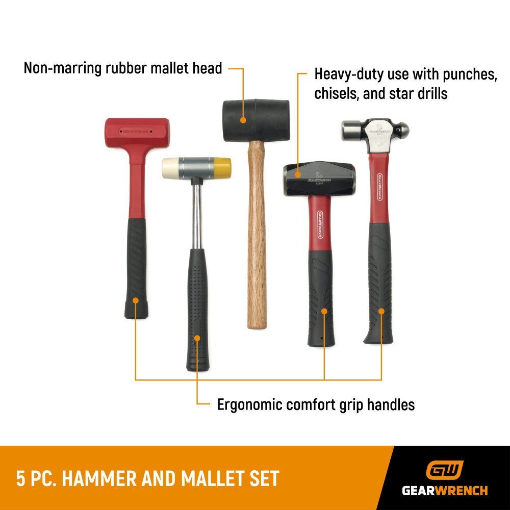 GEARWRENCH Hammer and Mallet Set 5pc