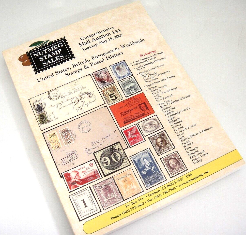Nutmeg Stamp Auction Catalog 2007 Trans Atlantic Maritime Covers Plate Blocks