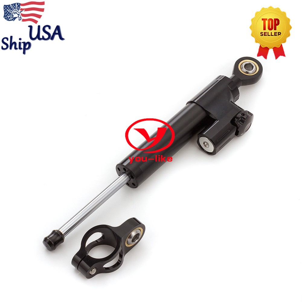 CNC Universal Steering Stabilizer Damper Linear Control Safety Black Aluminum