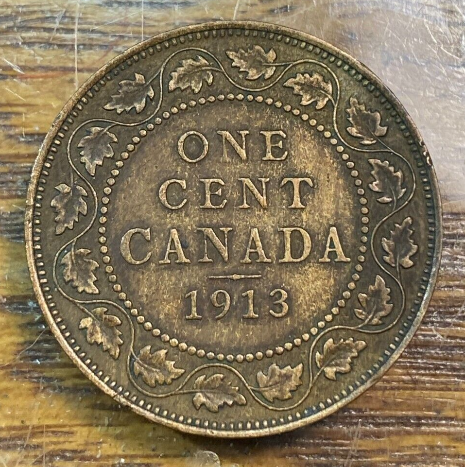 1913 Canada Large Cent Nice Original XF KM-21 CHRC