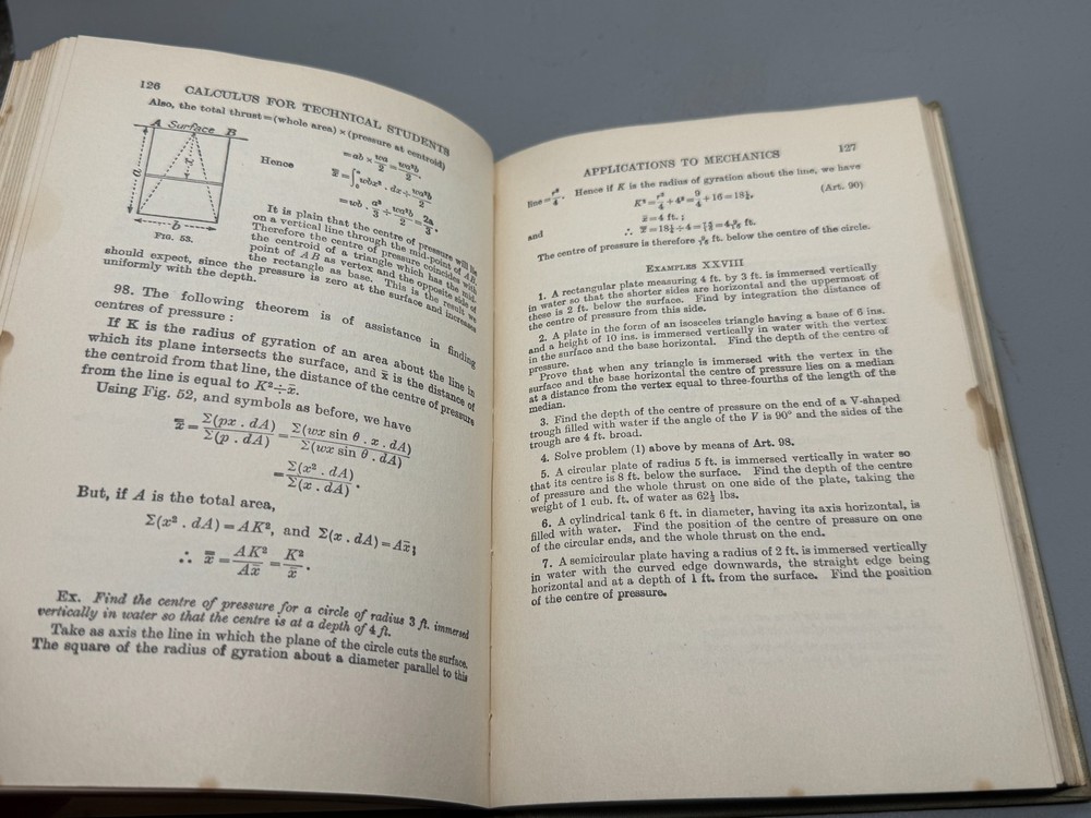 VINTAGE CALCULUS FOR TECHNICAL STUDENTS HARDCOVER TEXTBOOK S N FORREST EDWARD
