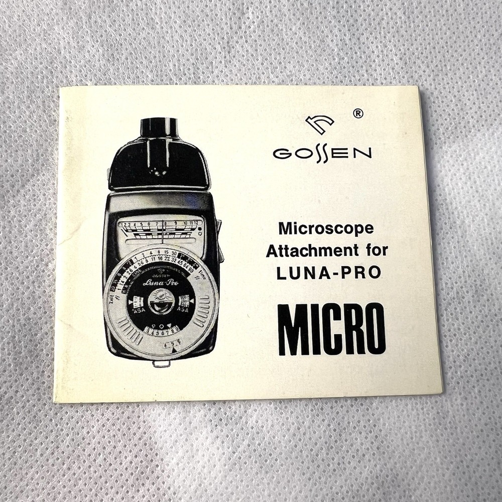 Original Gossen Luna-Pro Microscope Attachment MICRO Manual - Rare