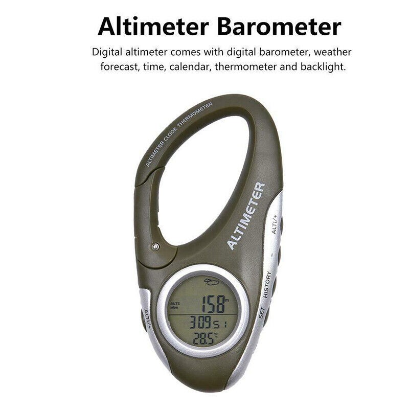 Hiking Mountaineering Digital Altimeter Barometer with Thermometer Backlight