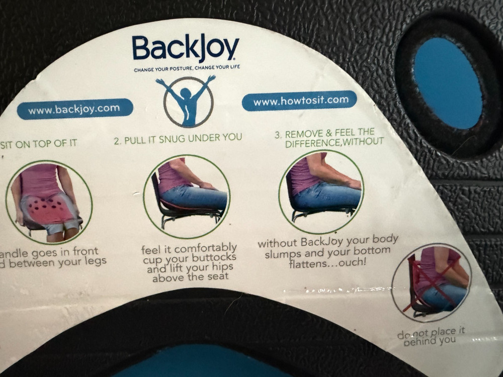 BackJoy Sit Smart Posture Lumbar Support Seat ~ Black ~ Padded ~ 2013 ~ EUC
