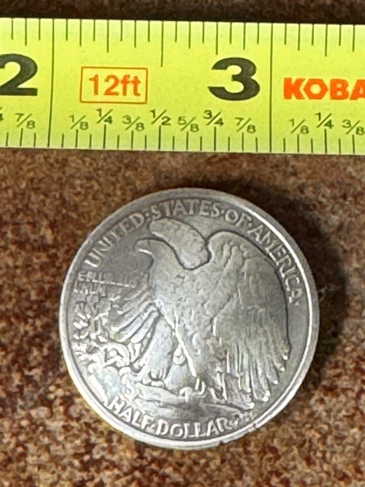 #2- Silver 1943 Walking Liberty Half Dollar Coin Tack Concho - MISSING SCREW pc