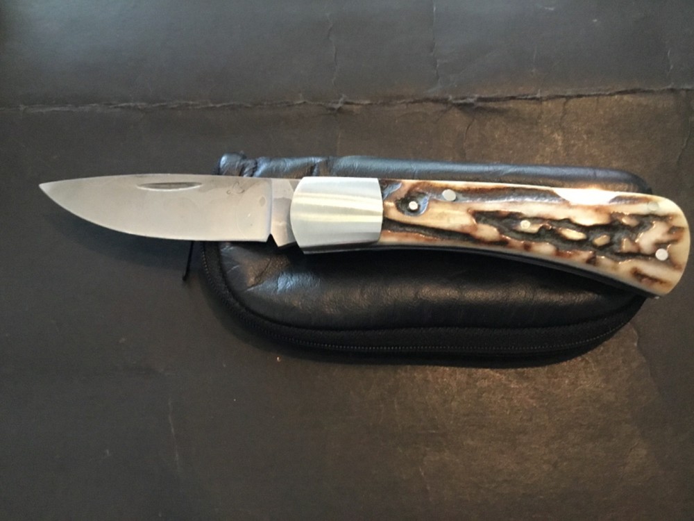 Custom Tommy Lee Premium Stag Lockback, Folder Folding Knife