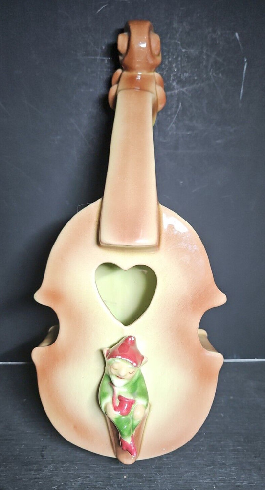 MCM Violin Elf Wall Pocket vase