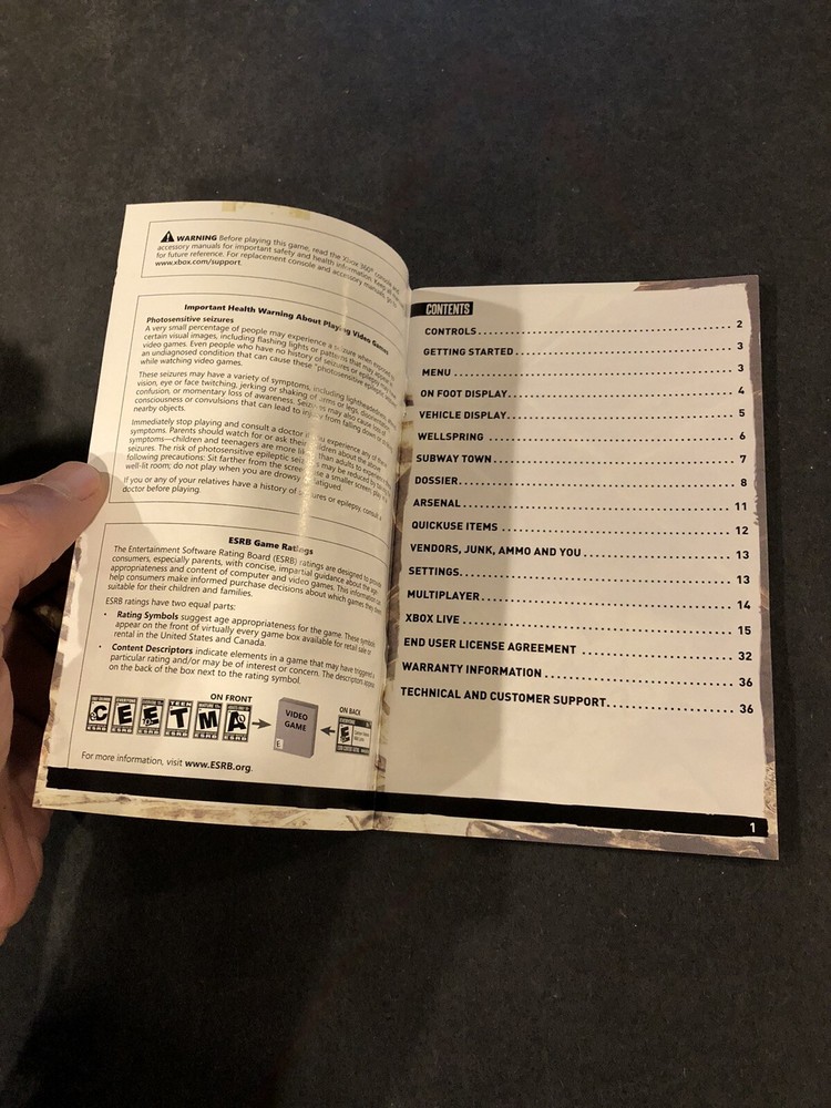 rage xbox 360 manual only