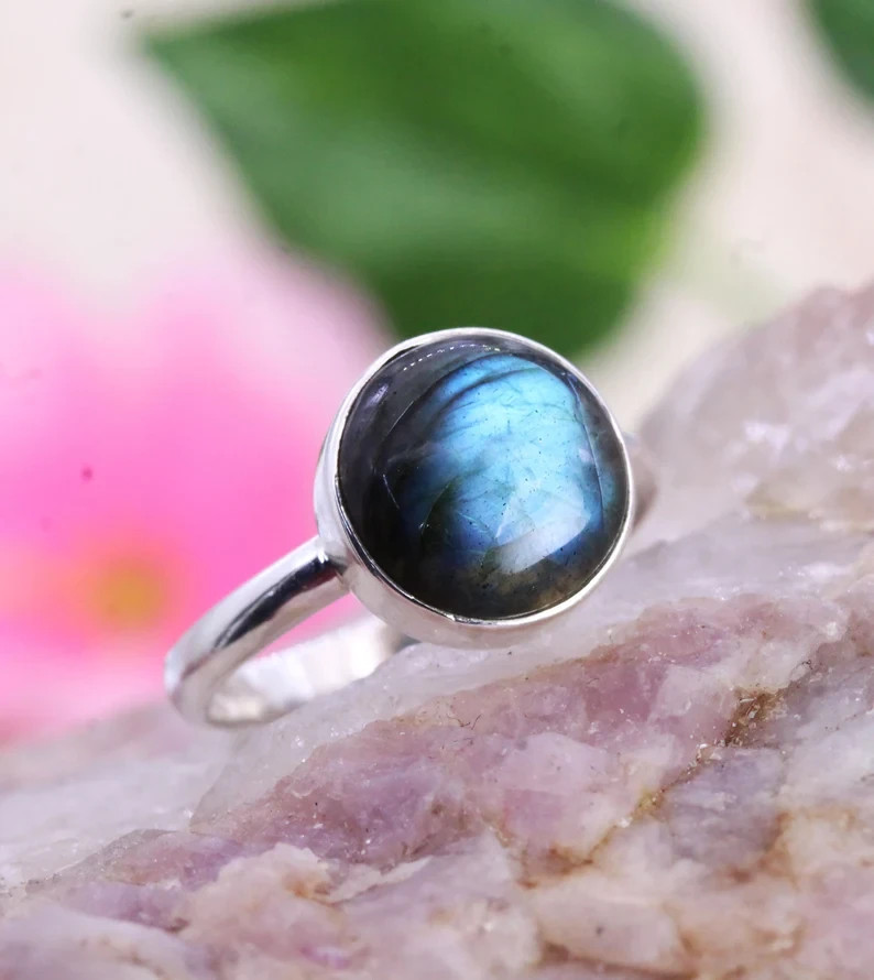 Solid 925 Silver Ring, Labradorite Ring, Gemstone Ring, Womens Dailywea All Size