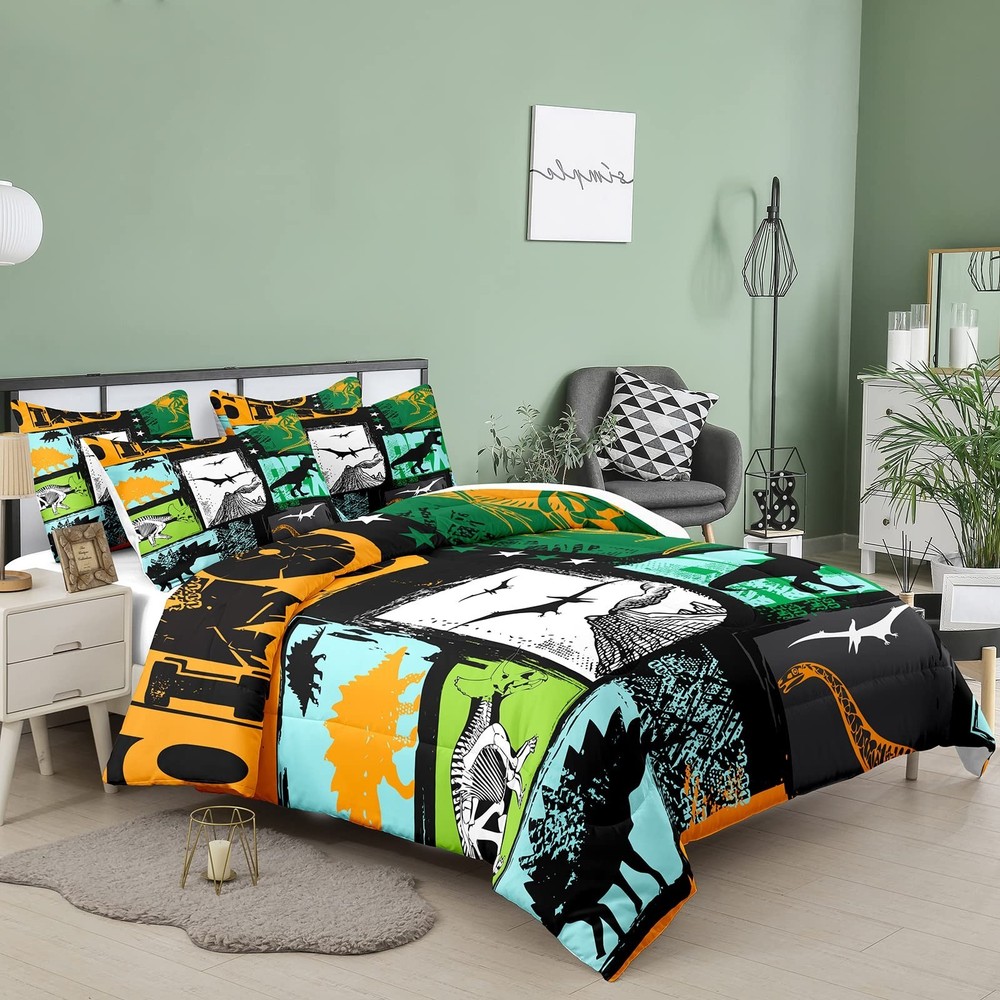 Bodhi Dinosaur 4018 Microfiber Polyester Bedding Set, Twin, 2 Pieces