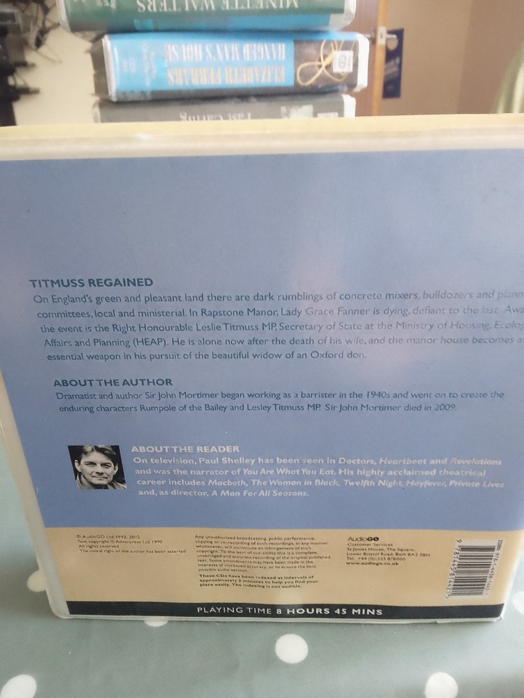 Titmuss Regained - John Mortimer – Unabridged Audiobook - 8CD - Chivers